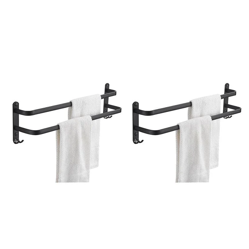 Modern Black Aluminum Bath Hardware Set Towel Bar Bathroom Hardware -Bathlova