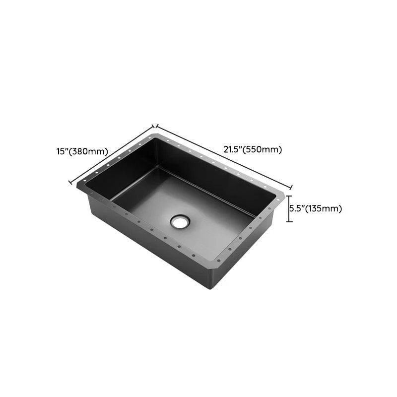 Modern Black Basin Sink Stainless Steel Rectangular Undermount Bathroom Sink -Bathlova