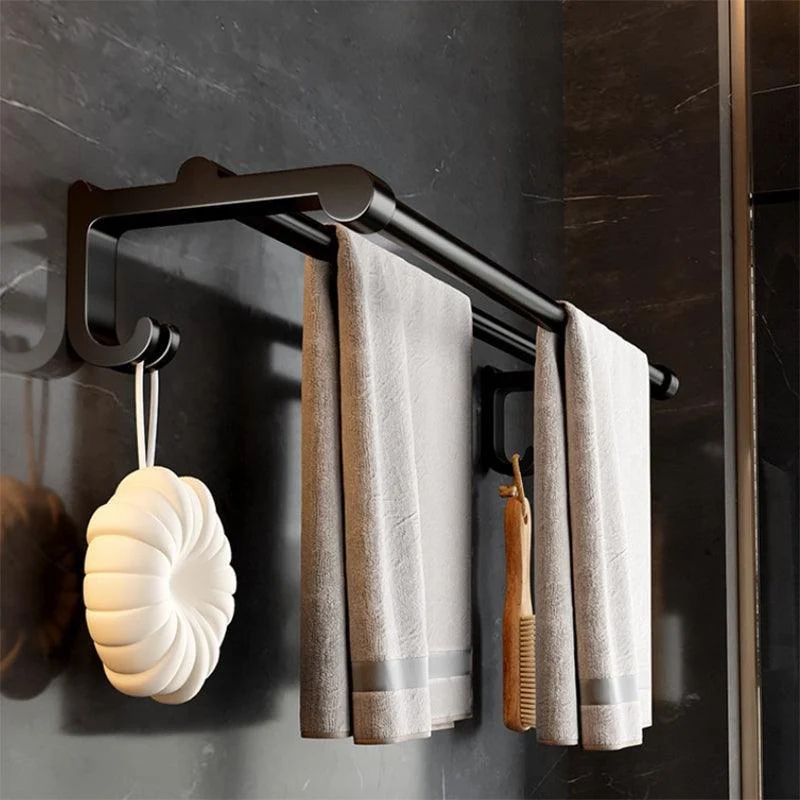 Modern Black Bath Hardware Set Towel Bar Bathroom Hardware Set -Bathlova