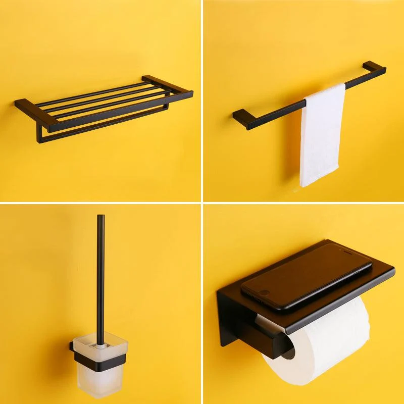 Modern Black Bathroom Accessory Kit with Bath Shelf and Soap Dish -Bathlova