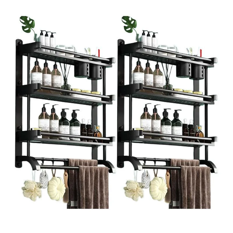 Modern Black Bathroom Accessory Stainless Steel Hardware Set Bath Shelf -Bathlova