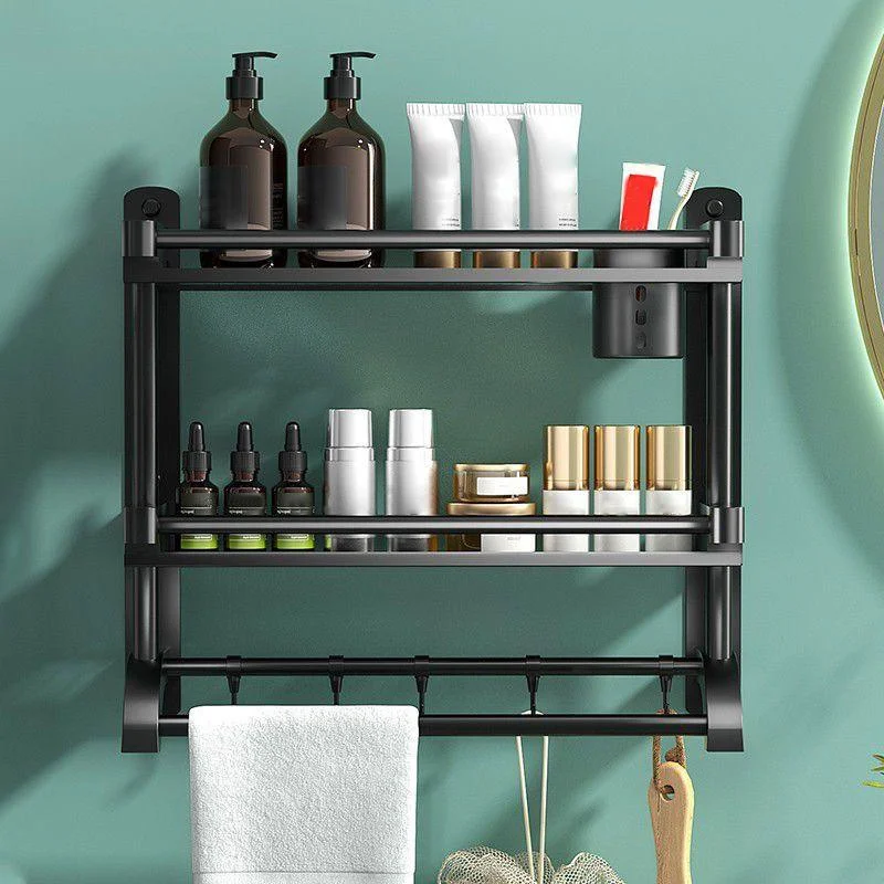 Modern Black Bathroom Accessory Stainless Steel Hardware Set Bath Shelf -Bathlova