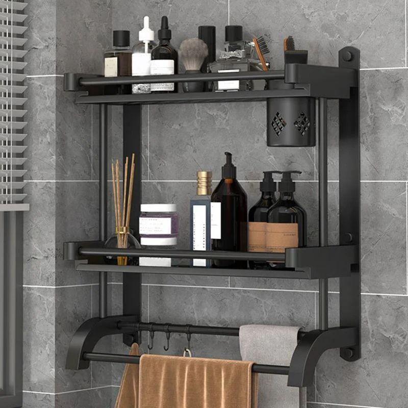 Modern Black Bathroom Accessory Stainless Steel Hardware Set Bath Shelf -Bathlova