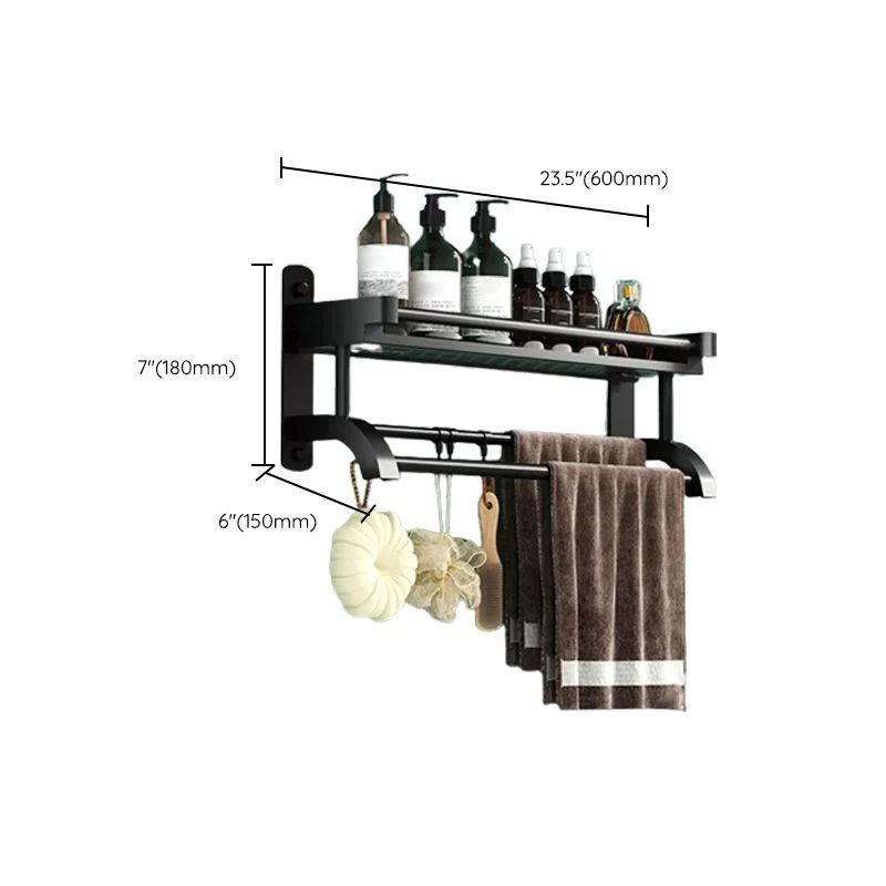 Modern Black Bathroom Accessory Stainless Steel Hardware Set Bath Shelf -Bathlova