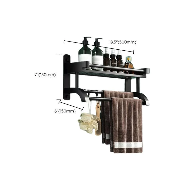 Modern Black Bathroom Accessory Stainless Steel Hardware Set Bath Shelf -Bathlova