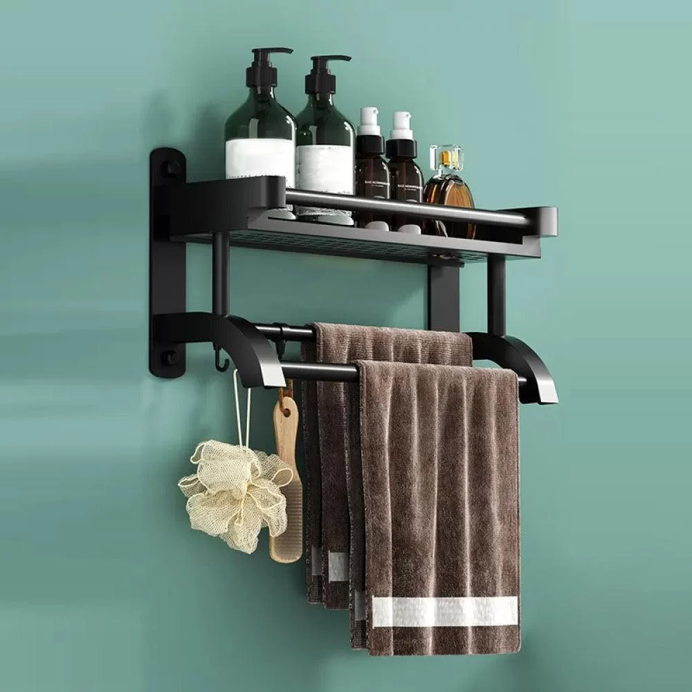 Modern Black Bathroom Accessory Stainless Steel Hardware Set Bath Shelf -Bathlova