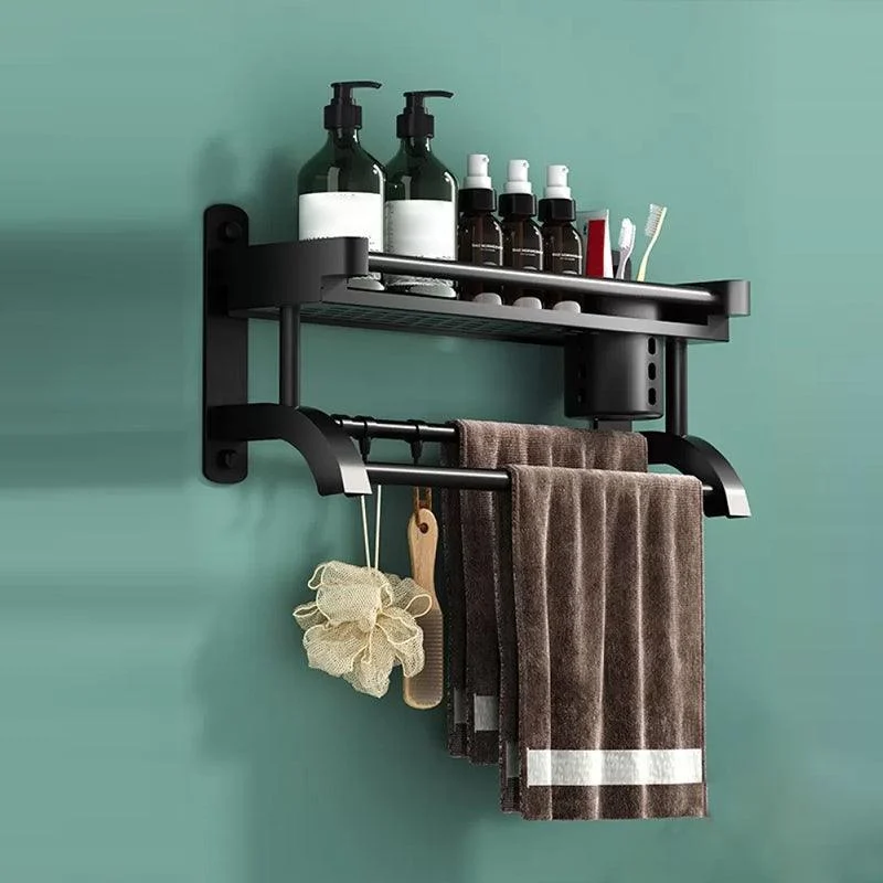 Modern Black Bathroom Accessory Stainless Steel Hardware Set Bath Shelf -Bathlova