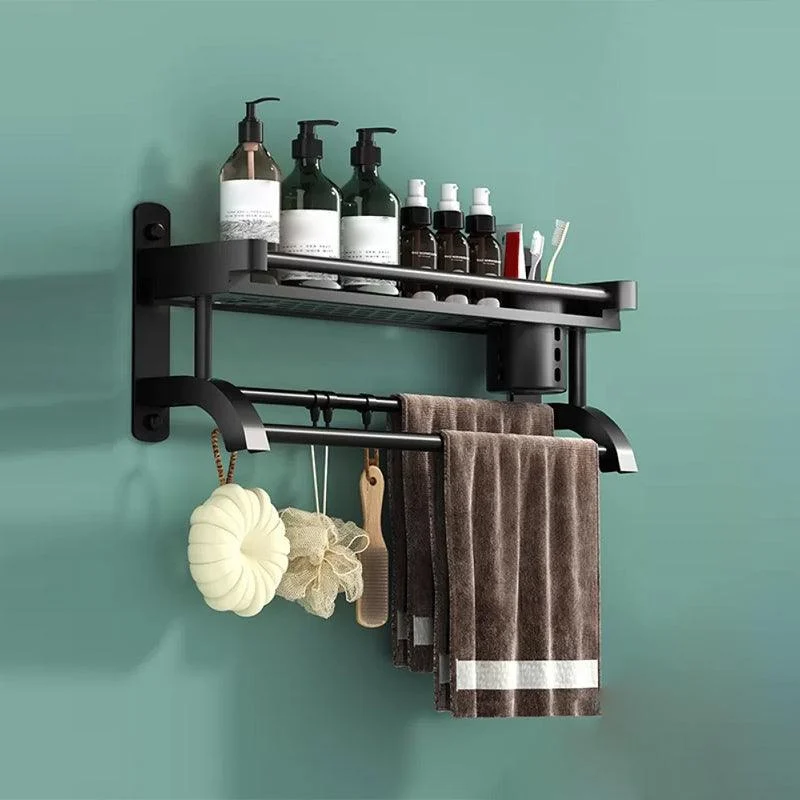 Modern Black Bathroom Accessory Stainless Steel Hardware Set Bath Shelf -Bathlova