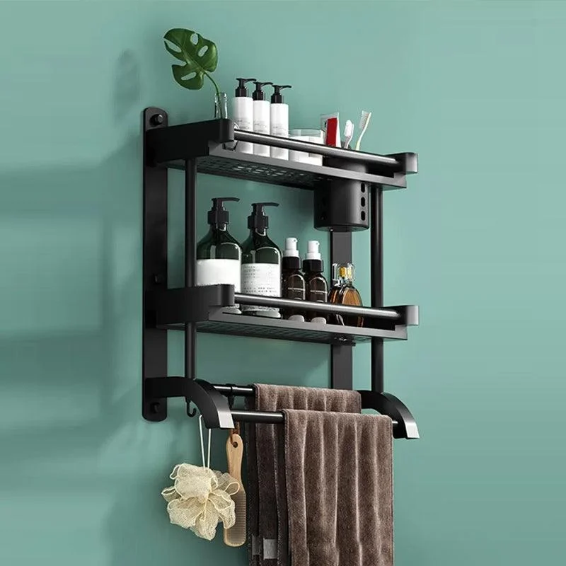 Modern Black Bathroom Accessory Stainless Steel Hardware Set Bath Shelf -Bathlova