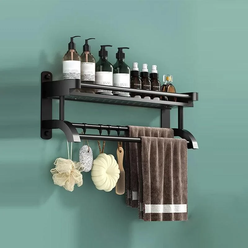 Modern Black Bathroom Accessory Stainless Steel Hardware Set Bath Shelf -Bathlova