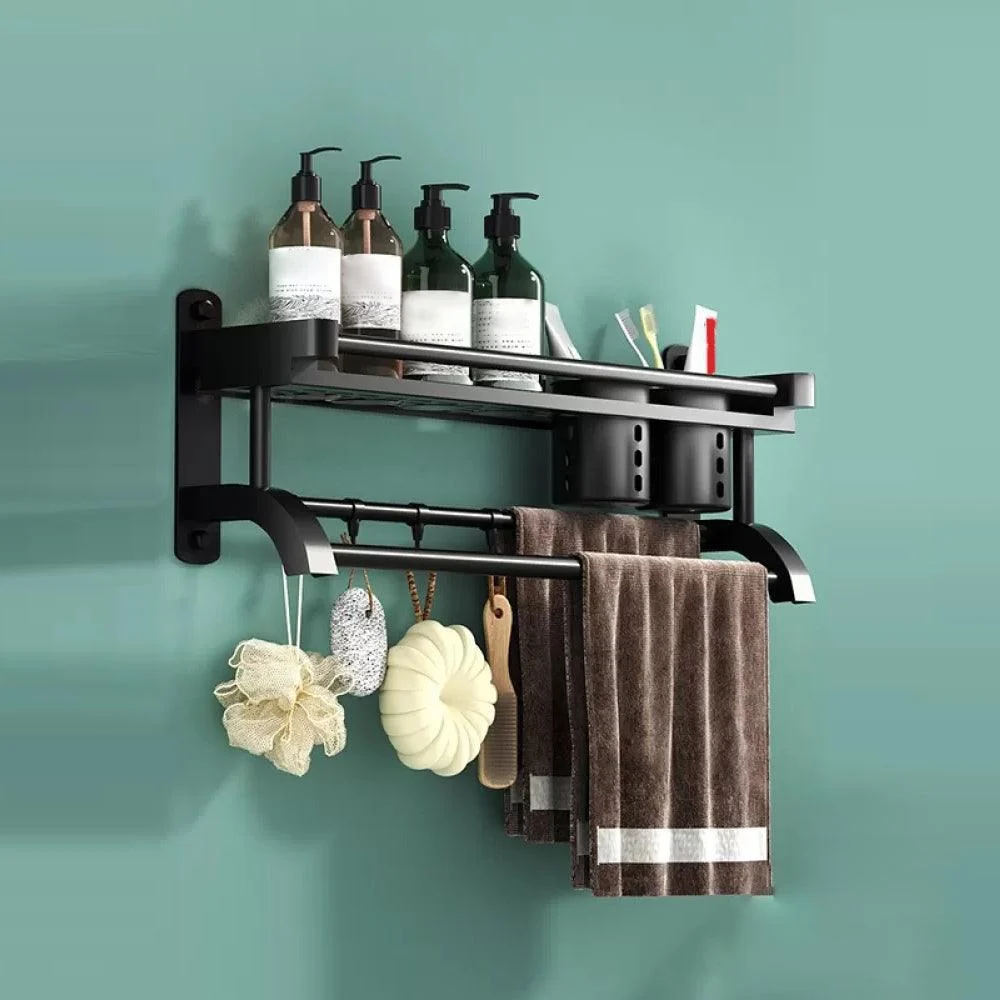 Modern Black Bathroom Accessory Stainless Steel Hardware Set Bath Shelf -Bathlova