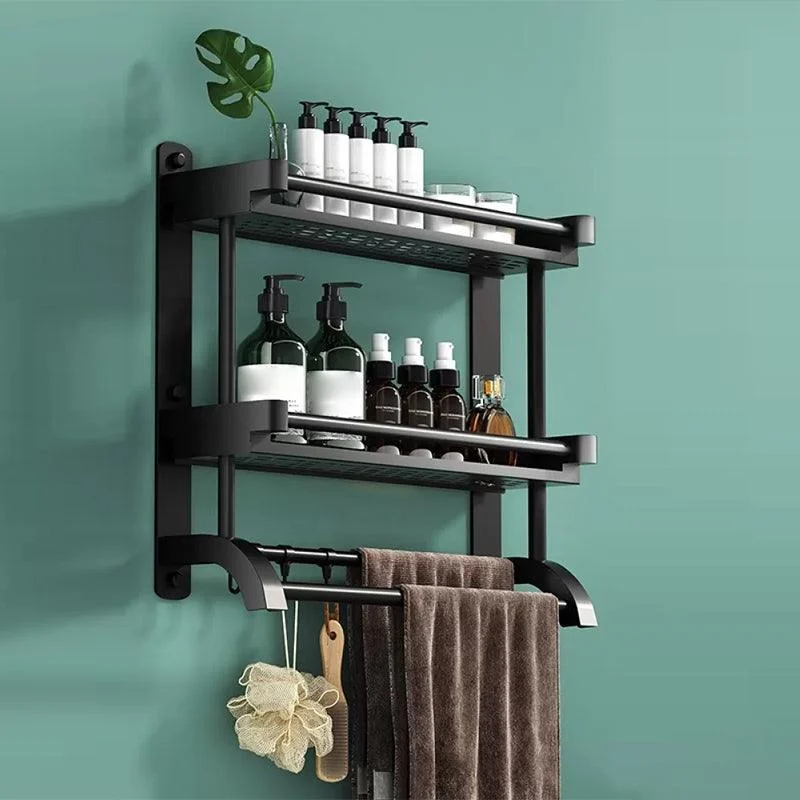 Modern Black Bathroom Accessory Stainless Steel Hardware Set Bath Shelf -Bathlova