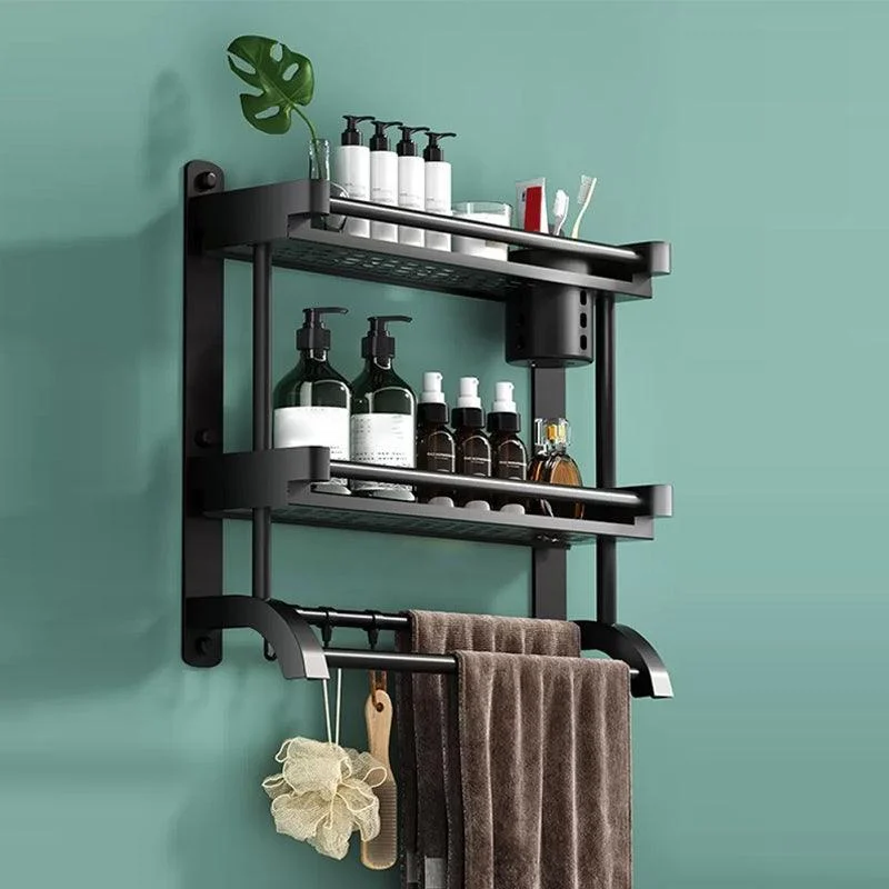 Modern Black Bathroom Accessory Stainless Steel Hardware Set Bath Shelf -Bathlova