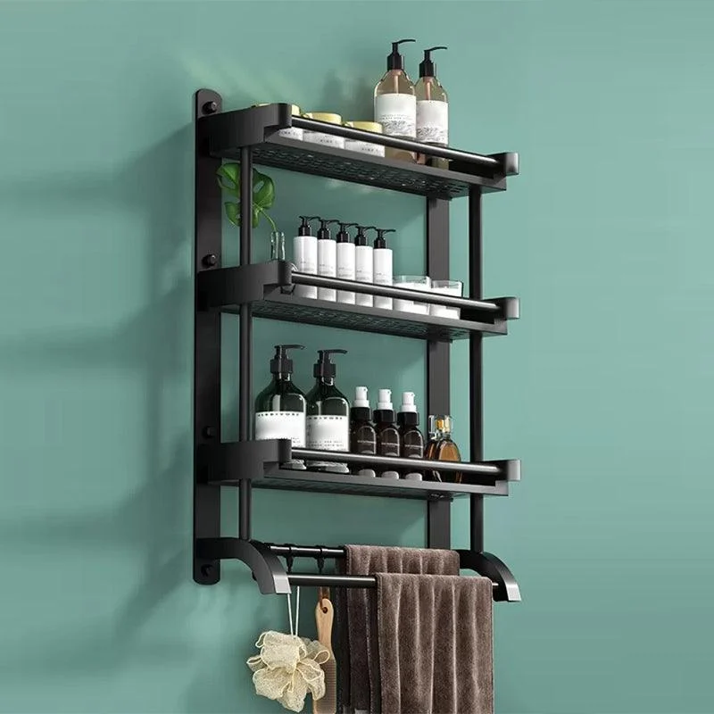 Modern Black Bathroom Accessory Stainless Steel Hardware Set Bath Shelf -Bathlova