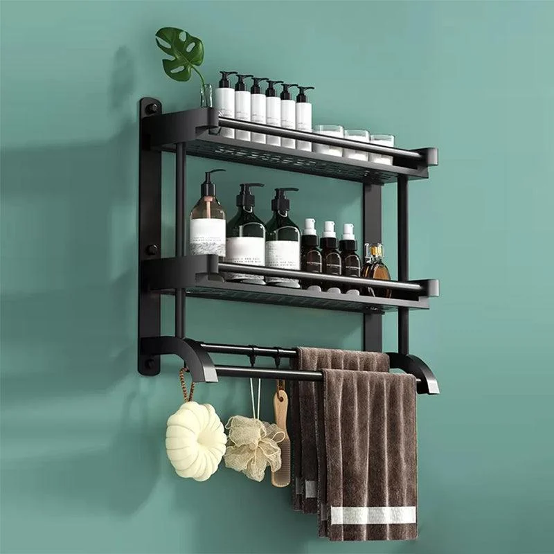 Modern Black Bathroom Accessory Stainless Steel Hardware Set Bath Shelf -Bathlova