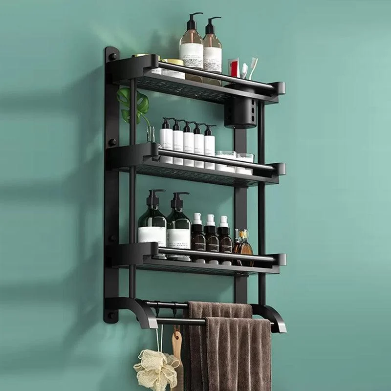 Modern Black Bathroom Accessory Stainless Steel Hardware Set Bath Shelf -Bathlova