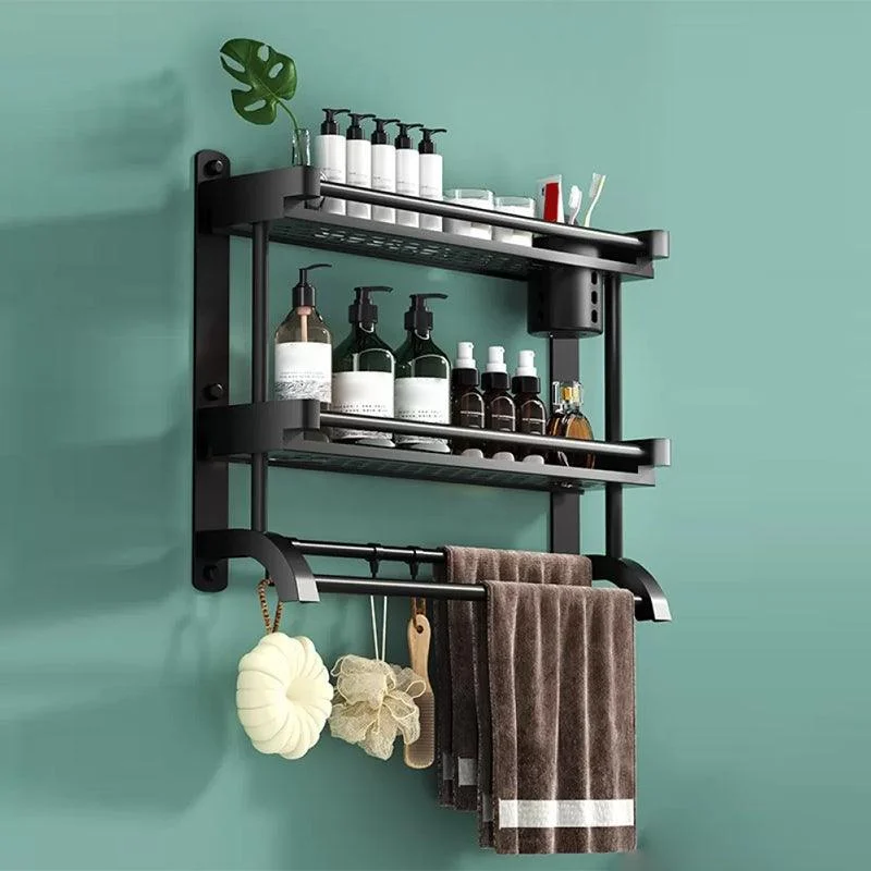 Modern Black Bathroom Accessory Stainless Steel Hardware Set Bath Shelf -Bathlova