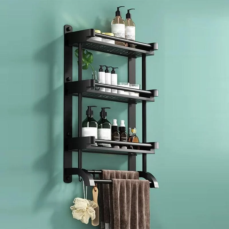 Modern Black Bathroom Accessory Stainless Steel Hardware Set Bath Shelf -Bathlova