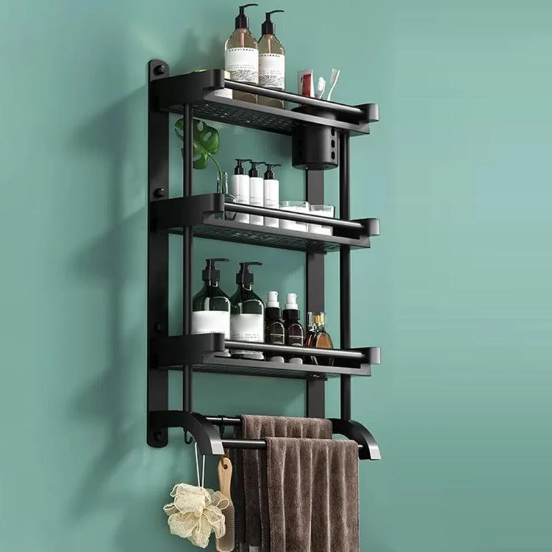 Modern Black Bathroom Accessory Stainless Steel Hardware Set Bath Shelf -Bathlova