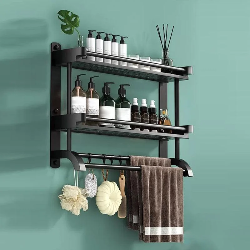 Modern Black Bathroom Accessory Stainless Steel Hardware Set Bath Shelf -Bathlova