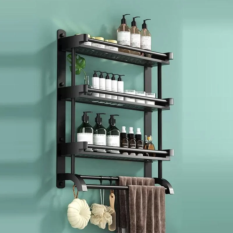 Modern Black Bathroom Accessory Stainless Steel Hardware Set Bath Shelf -Bathlova