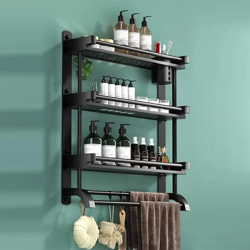 Modern Black Bathroom Accessory Stainless Steel Hardware Set Bath Shelf -Bathlova