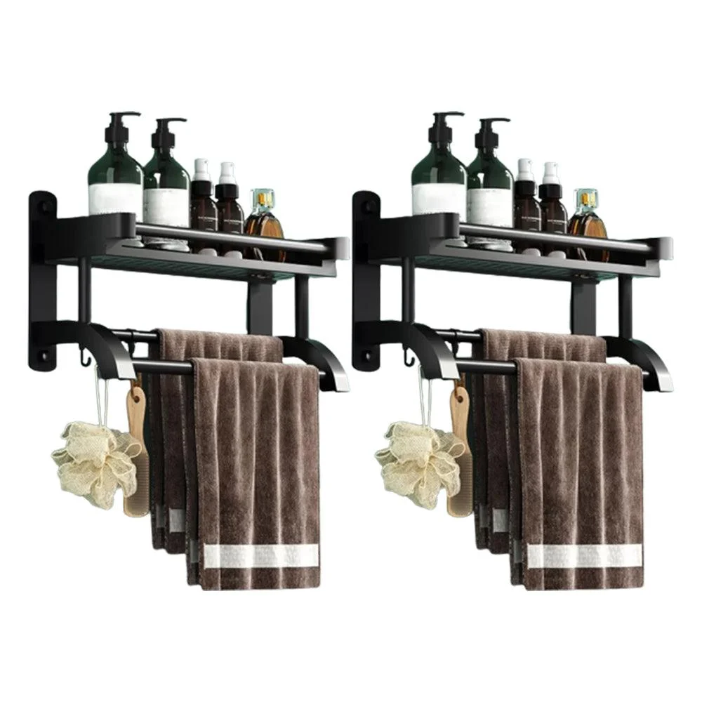 Modern Black Bathroom Accessory Stainless Steel Hardware Set Bath Shelf -Bathlova