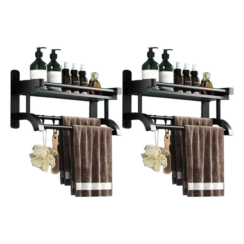 Modern Black Bathroom Accessory Stainless Steel Hardware Set Bath Shelf -Bathlova