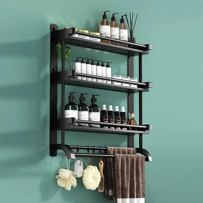 Modern Black Bathroom Accessory Stainless Steel Hardware Set Bath Shelf -Bathlova