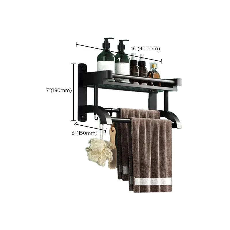 Modern Black Bathroom Accessory Stainless Steel Hardware Set Bath Shelf -Bathlova