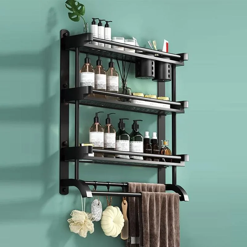 Modern Black Bathroom Accessory Stainless Steel Hardware Set Bath Shelf -Bathlova