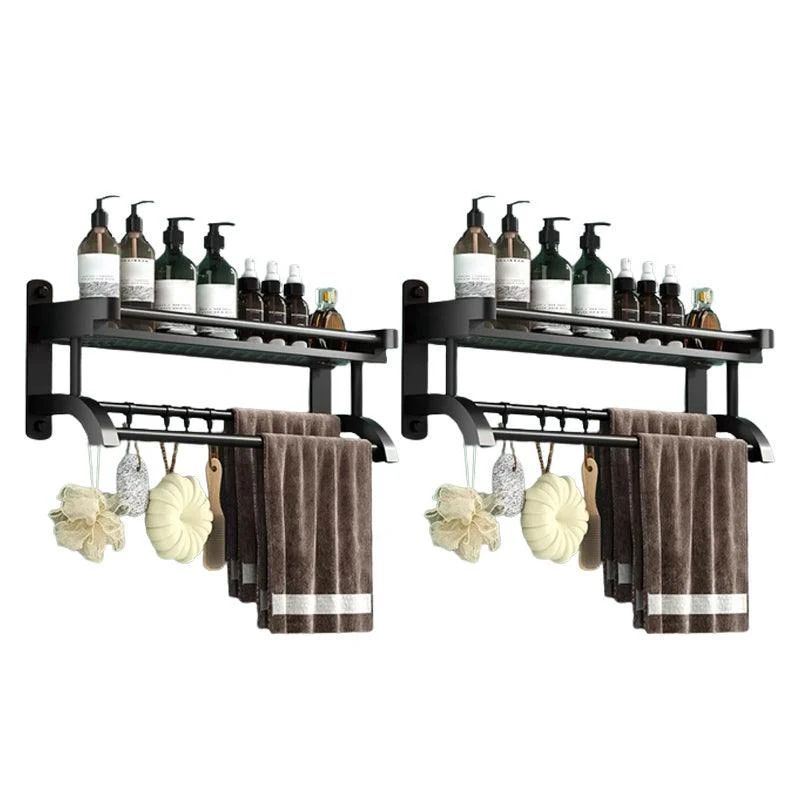 Modern Black Bathroom Accessory Stainless Steel Hardware Set Bath Shelf -Bathlova