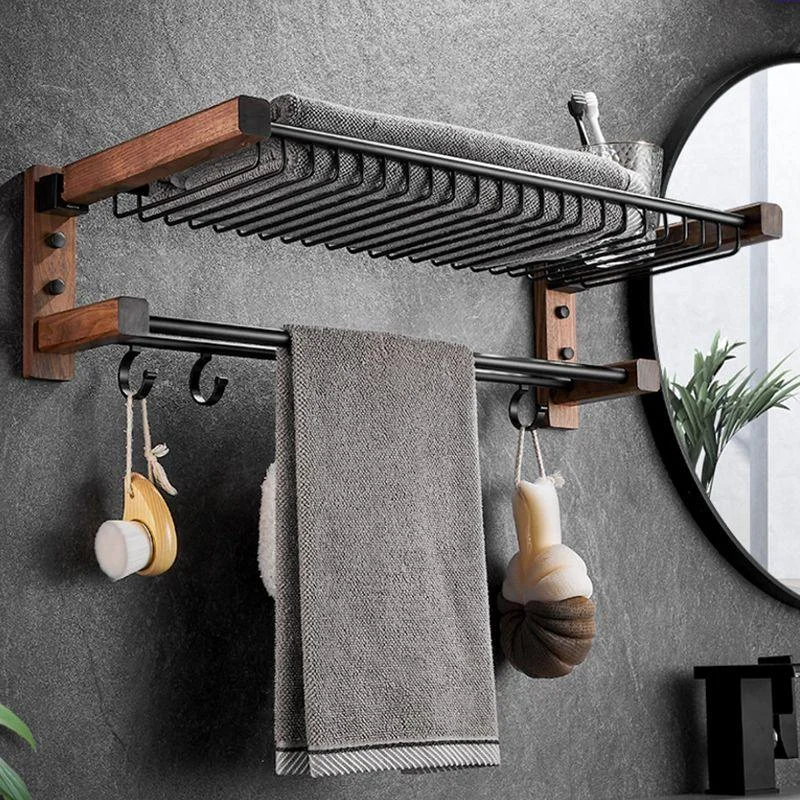 Modern Black Bathroom Set Bath Shelf Towel Bar Bath Hardware Set -Bathlova