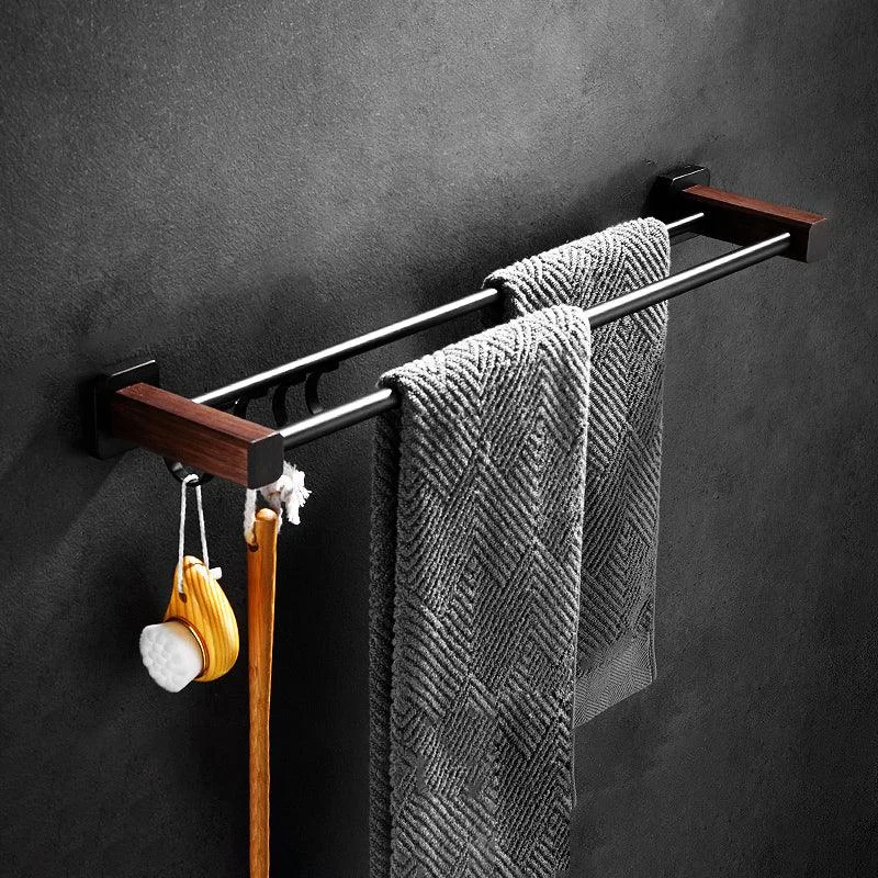 Modern Black Bathroom Set Bath Shelf Towel Bar Bath Hardware Set -Bathlova