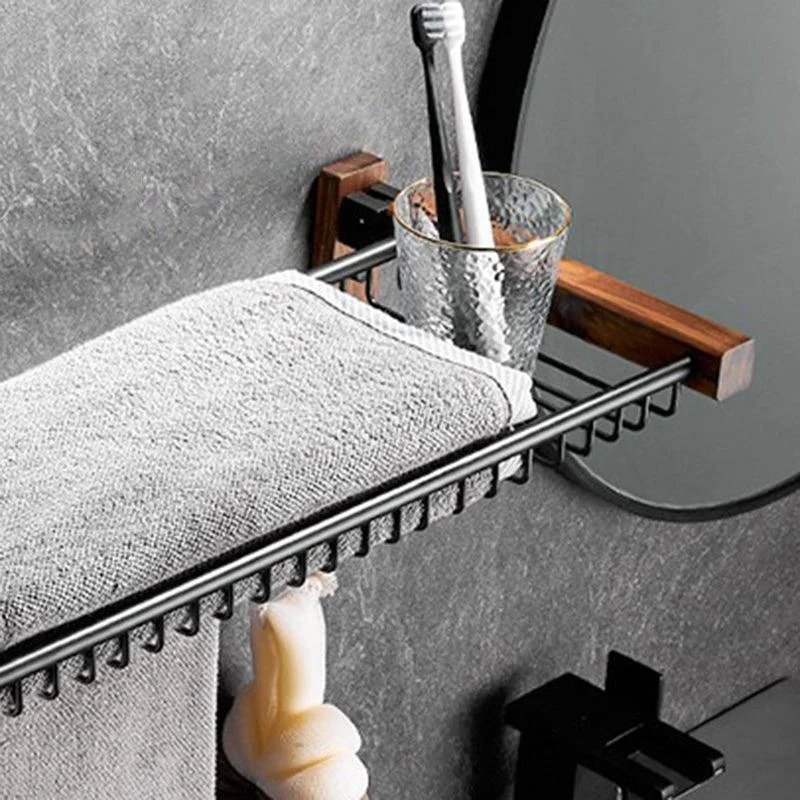 Modern Black Bathroom Set Bath Shelf Towel Bar Bath Hardware Set -Bathlova