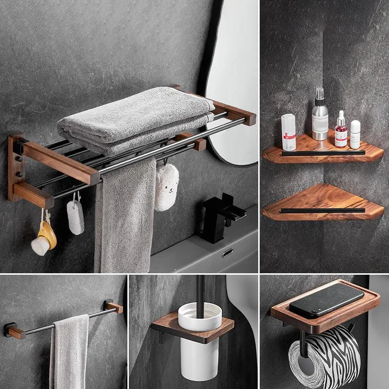 Modern Black Bathroom Set Bath Shelf Towel Bar Bath Hardware Set -Bathlova