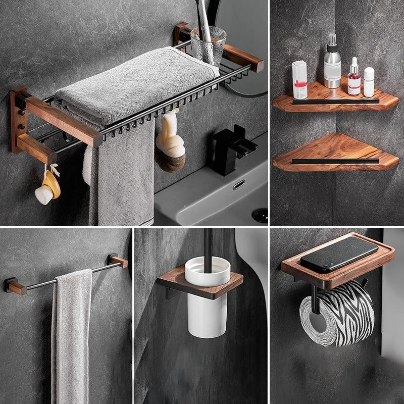 Modern Black Bathroom Set Bath Shelf Towel Bar Bath Hardware Set -Bathlova