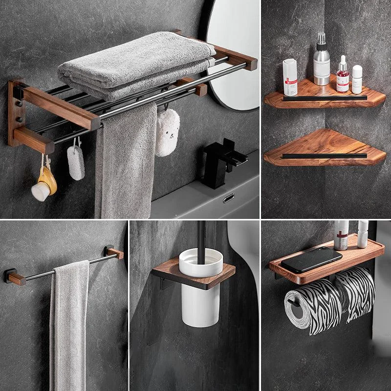 Modern Black Bathroom Set Bath Shelf Towel Bar Bath Hardware Set -Bathlova