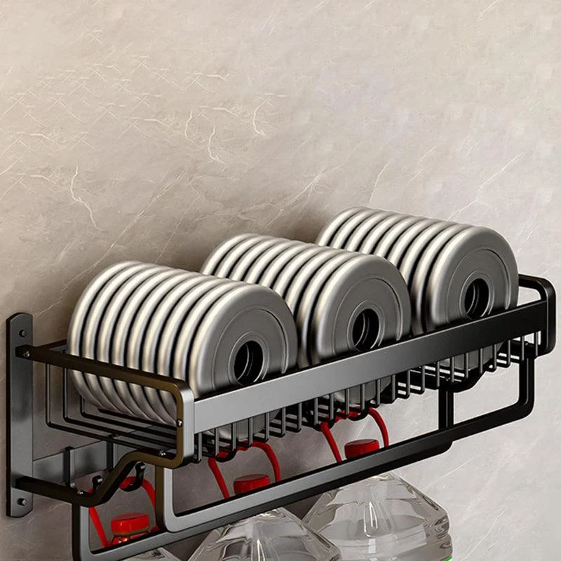 Modern Black Metal Bath Hardware Set Towel Bar Bathroom Hardware Set -Bathlova