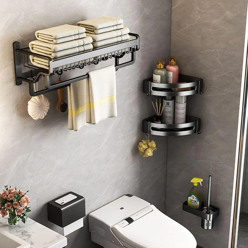 Modern Black Metal Bath Hardware Set Towel Bar Bathroom Hardware Set -Bathlova