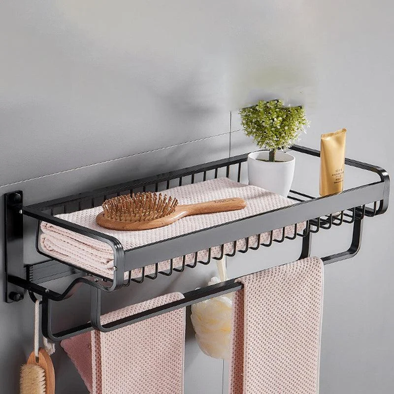 Modern Black Metal Bath Hardware Set Towel Bar Bathroom Hardware Set -Bathlova