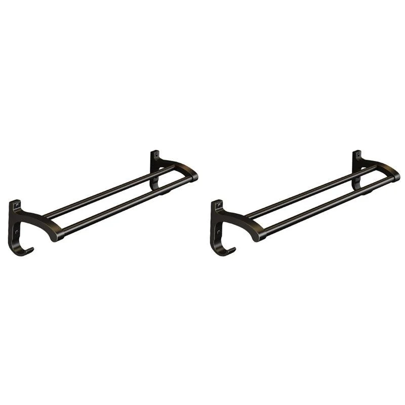 Modern Black Metal Bath Hardware Set Towel Bar Bathroom Hardware Set -Bathlova