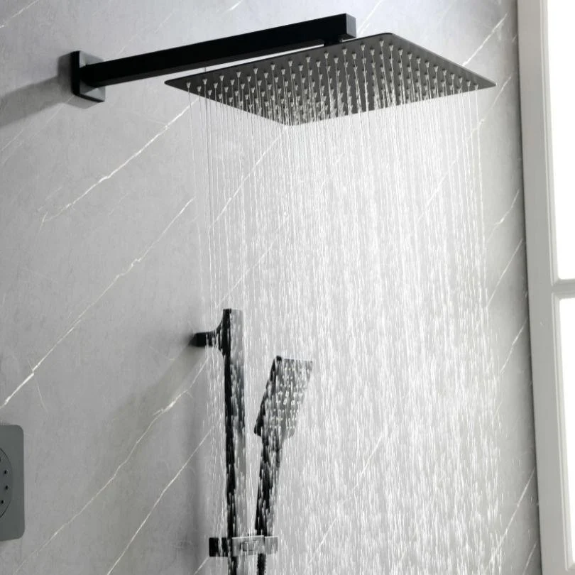 Modern Black Shower System Fixture Set - Shower Head, Body Sprays, Hand Shower and Handle Set -Bathlova