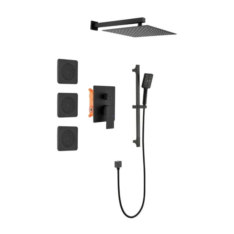 Modern Black Shower System Fixture Set - Shower Head, Body Sprays, Hand Shower and Handle Set -Bathlova