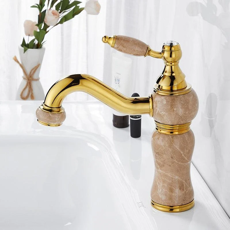 Modern Brass and Marble Bathroom Tap -Bathlova