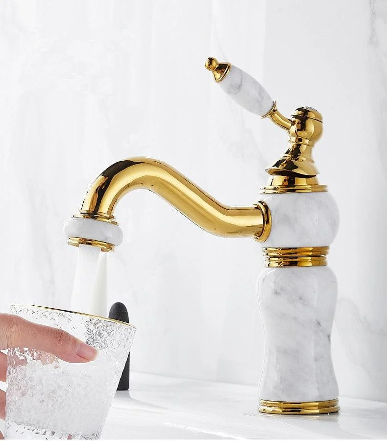 Modern Brass and Marble Bathroom Tap -Bathlova