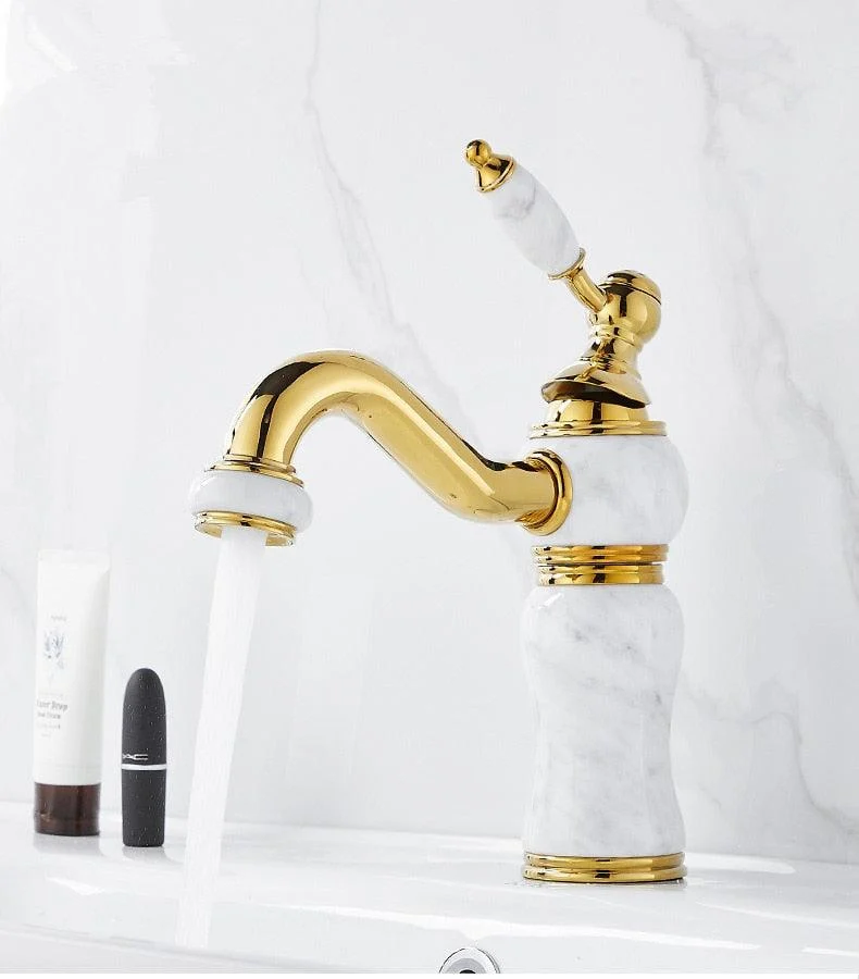 Modern Brass and Marble Bathroom Tap -Bathlova