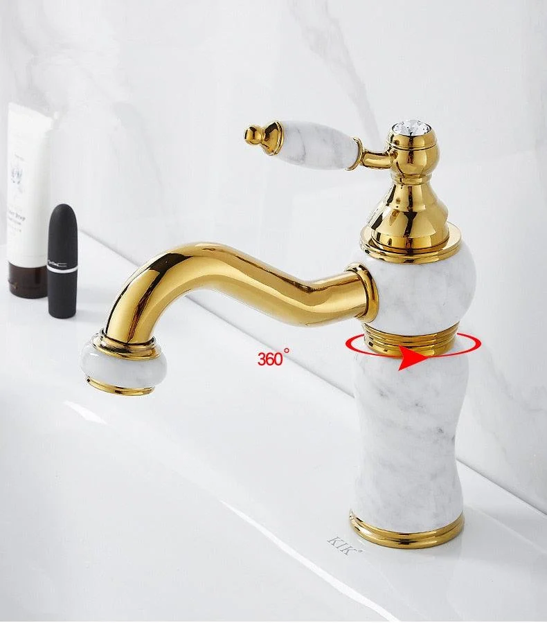 Modern Brass and Marble Bathroom Tap -Bathlova