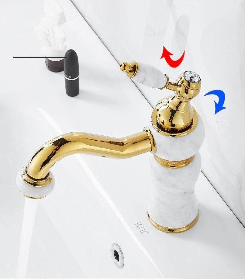 Modern Brass and Marble Bathroom Tap -Bathlova