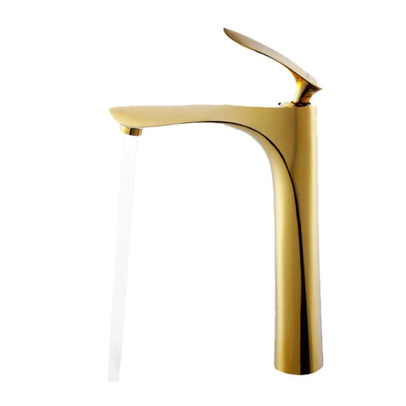 Modern Brass Bathroom Sink Tap Lever Handles Sink Tap with 1 Hole -Bathlova